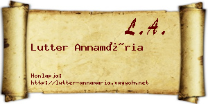 Lutter Annamária névjegykártya